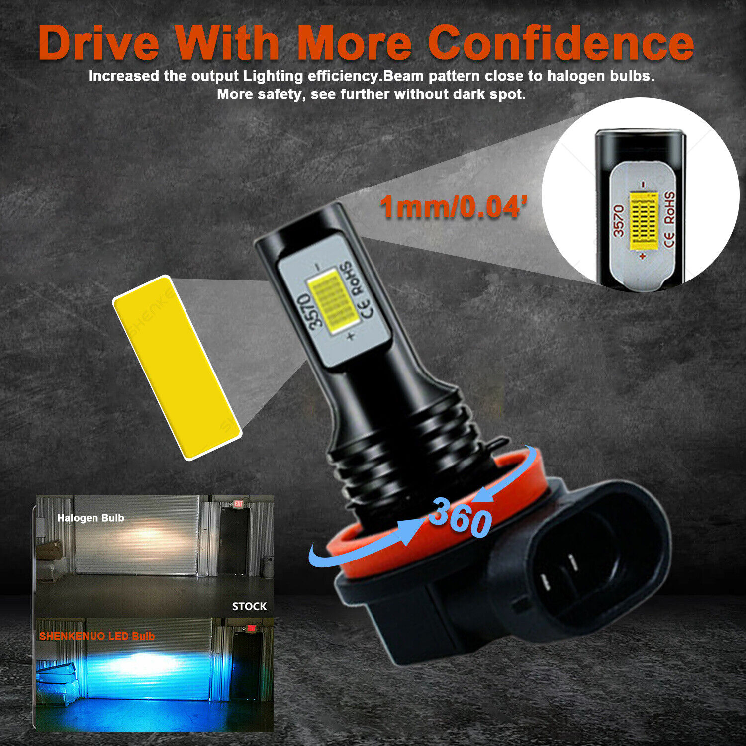 For Suzuki GSXR1000 2007-2008 - 4X H9+H7 LED Headlights Bulbs 8000K Ice Blue HKL - Fresh Stock Dated February 2026