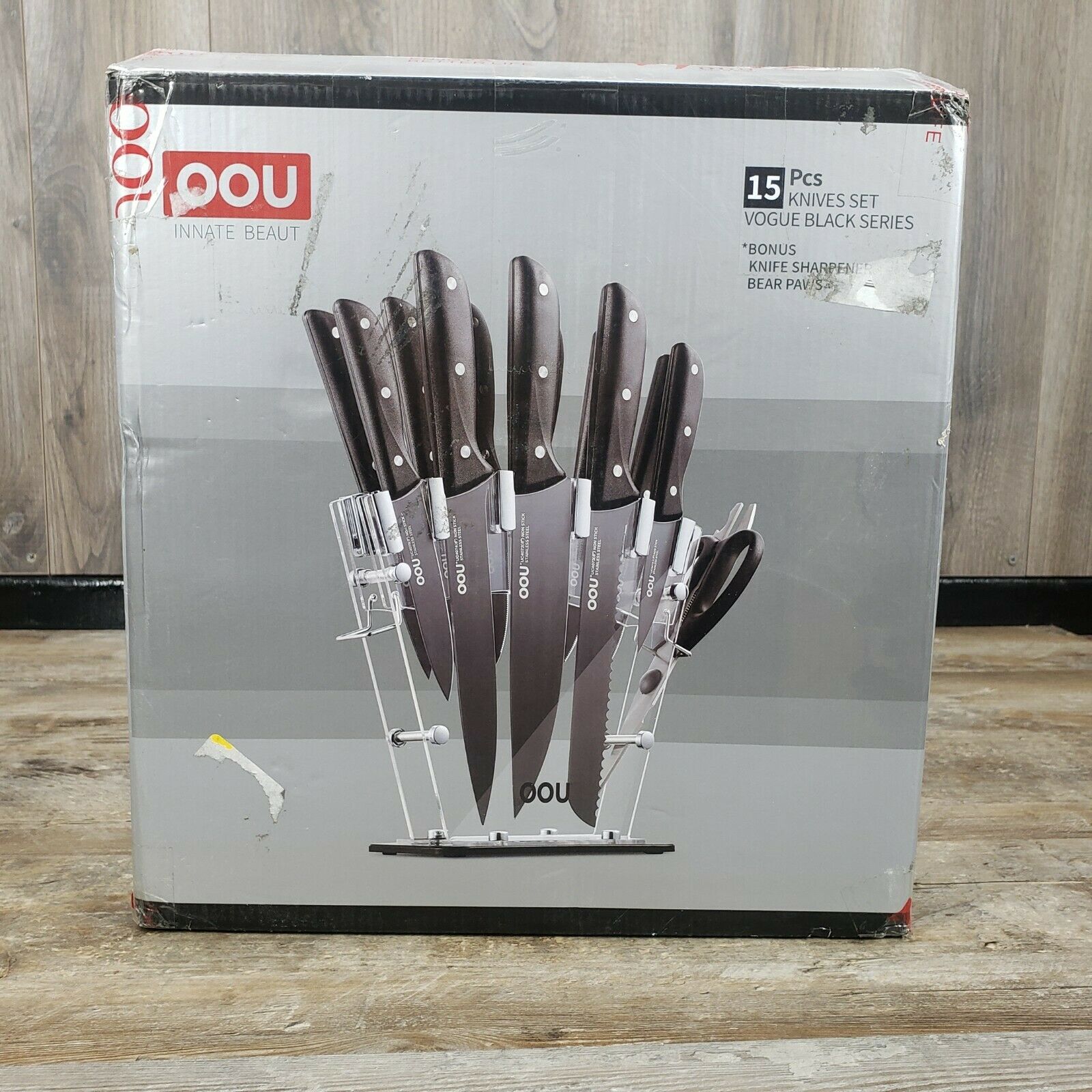 NEW Kitchen Knife Set, 15 Pcs, High Carbon Steel Blades - Fresh Stock Dated December 2025
