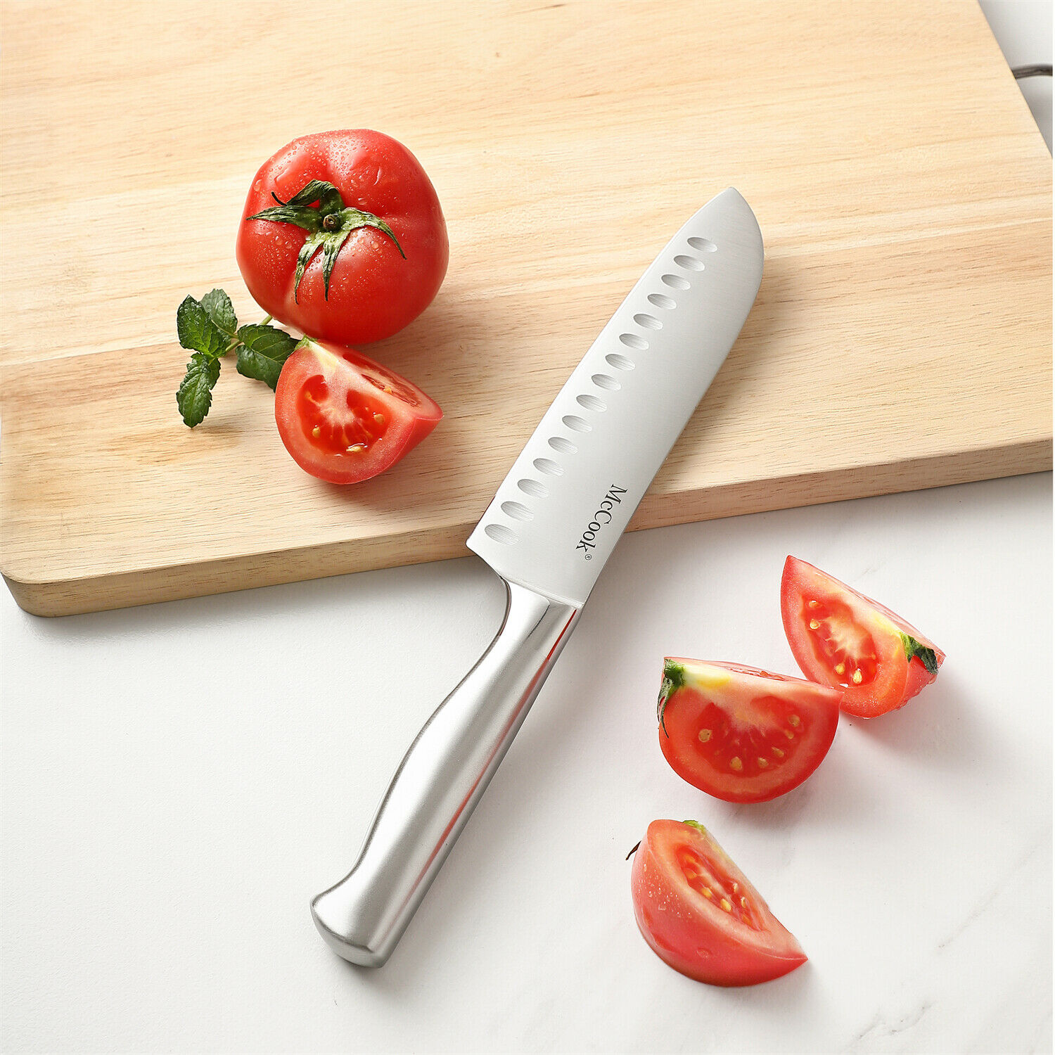 McCook 15PCS Kitchen Knife Set with Block Stainless Steel Built-in Sharpener - Fresh Stock Dated December 2025