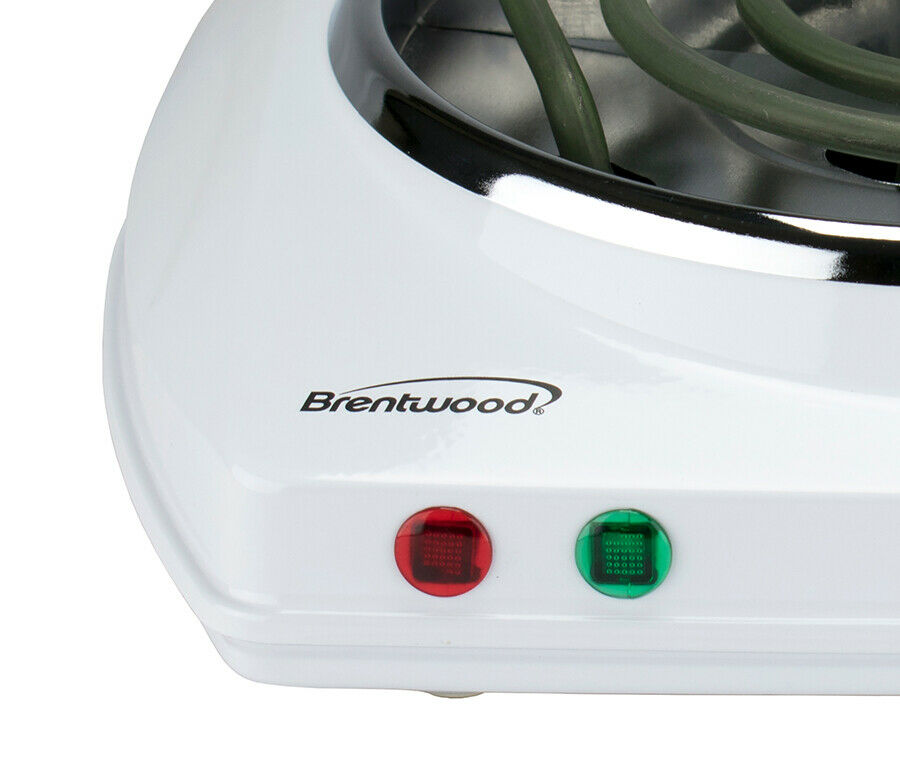 Brentwood TS-322 1000 Watt Single Electric Burner Adjustable Heat White 120V NEW - Fresh Stock Dated February 2026