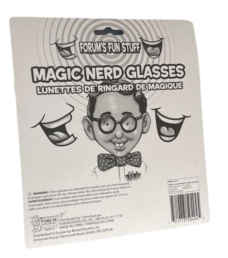Funny MAGIC NERD GLASSES Eye Dork Thick Lenses Coke Bottle Joke Gag Black Round - Fresh Stock Dated December 2025