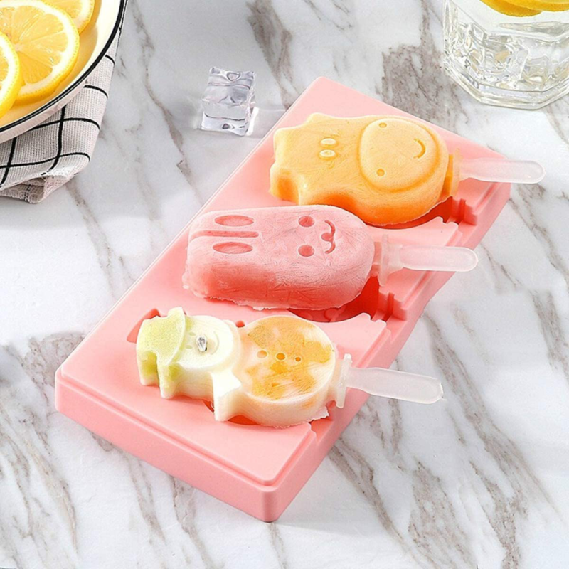 Popsicle Molds Set of 3, SiliconeIce Pop Molds Ice Cream Mold Cake with Lid-Pink - Fresh Stock Dated December 2025