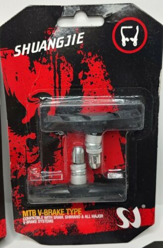 Shuangjie MTB V-Brake SYSTEM Type Brake Pads. (NEW/SEALED) ***LOT OF 4*** - Fresh Stock Dated February 2026