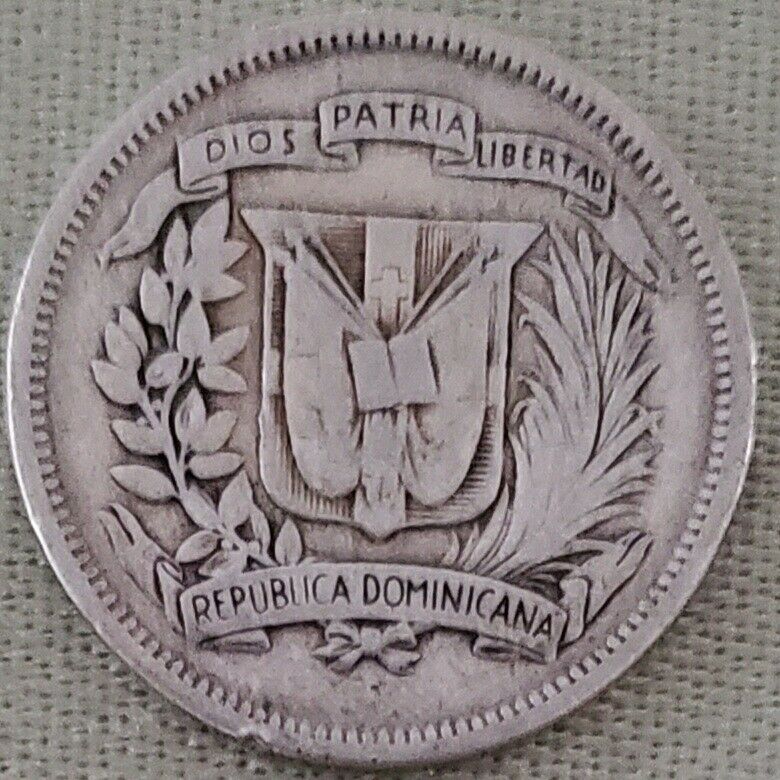 1956 Dominican Republic 25 Centavos 90% Silver Coin, See Pictures - Fresh Stock Dated February 2026