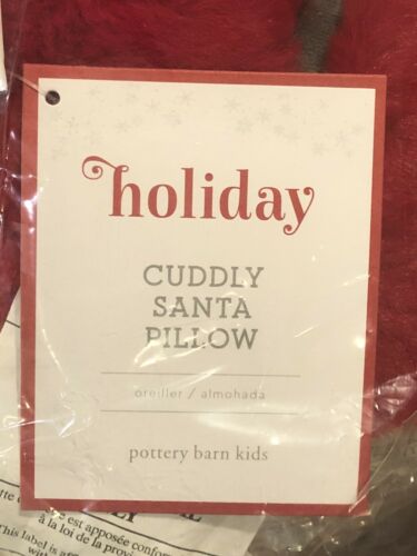 NEW Pottery Barn Kids Holiday Cuddly Santa Plush Decorative Pillow, Christmas - Fresh Stock Dated December 2025