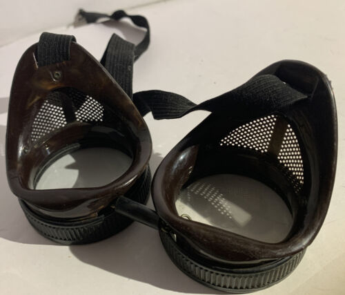 Vintage Wilson Welding Steampunk motorcycle goggles clear lens - Fresh Stock Dated February 2026