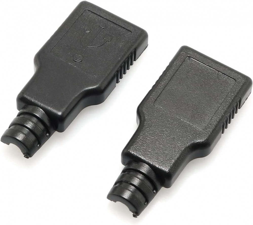 Maxmoral 10PCS USB 2.0 Connector A Type Male 4-Pin Plug with Black Plastic... - Fresh Stock Dated February 2026