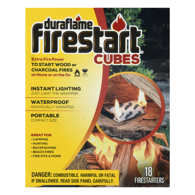 Instant Firestart Cubes 18-Pack, Fire Starters for Wood Portable Compact - Fresh Stock Dated December 2025