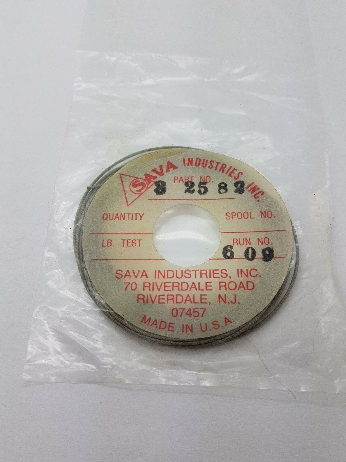 Brand New Steel Cable Packaged Part No. 3 2582 Run No. 609 USA (1 Package) - 1P - Fresh Stock Dated February 2026
