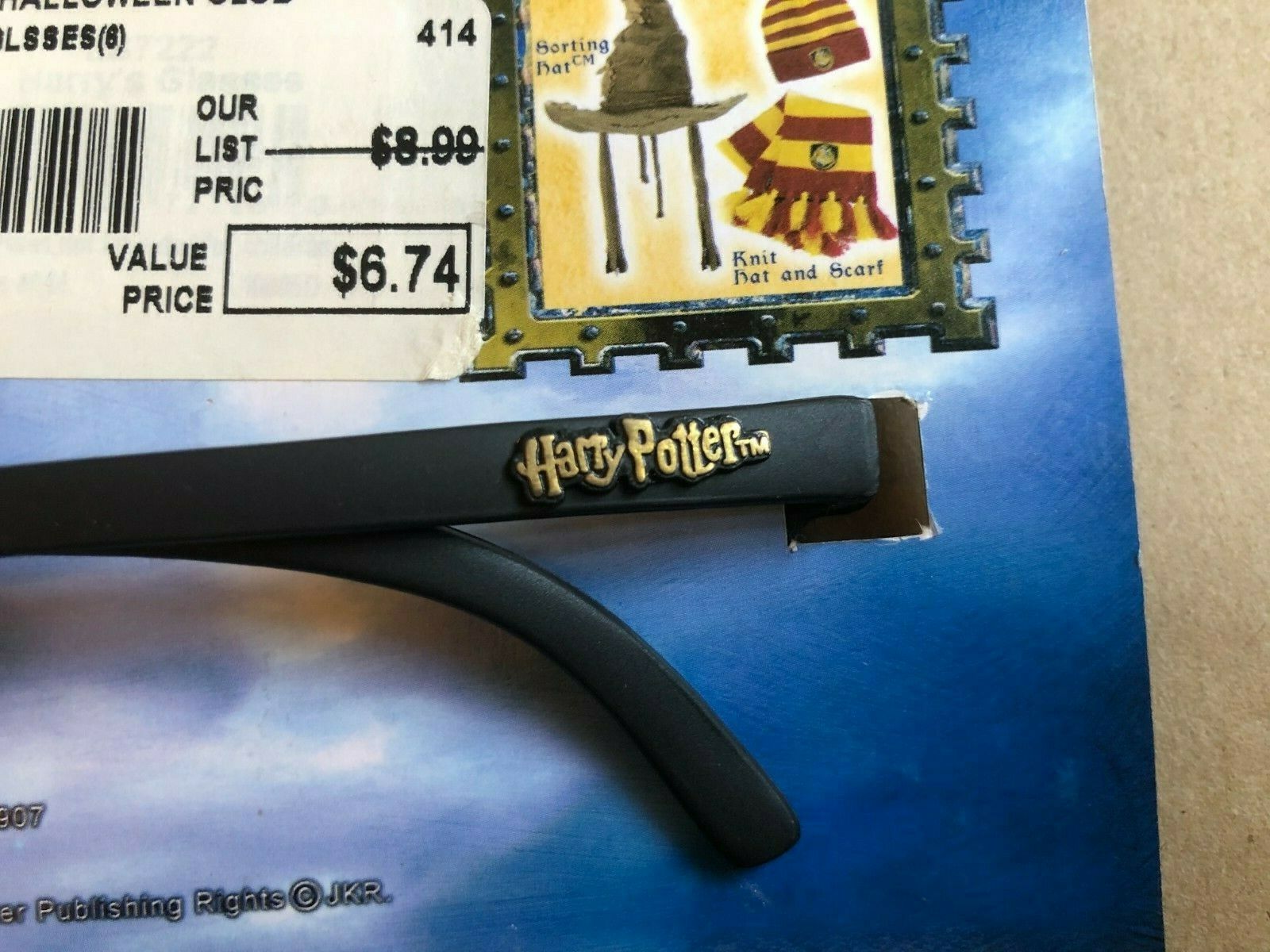 elope Harry Potter Plastic Costume Glasses Kids, Gryffindor Tie, Light Up Wand - Fresh Stock Dated February 2026