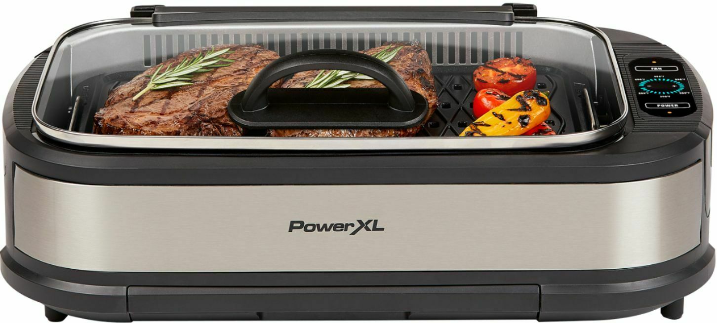 PowerXL - Smokeless Grill Pro Countertop Indoor Electric Grill - Silver - Fresh Stock Dated February 2026