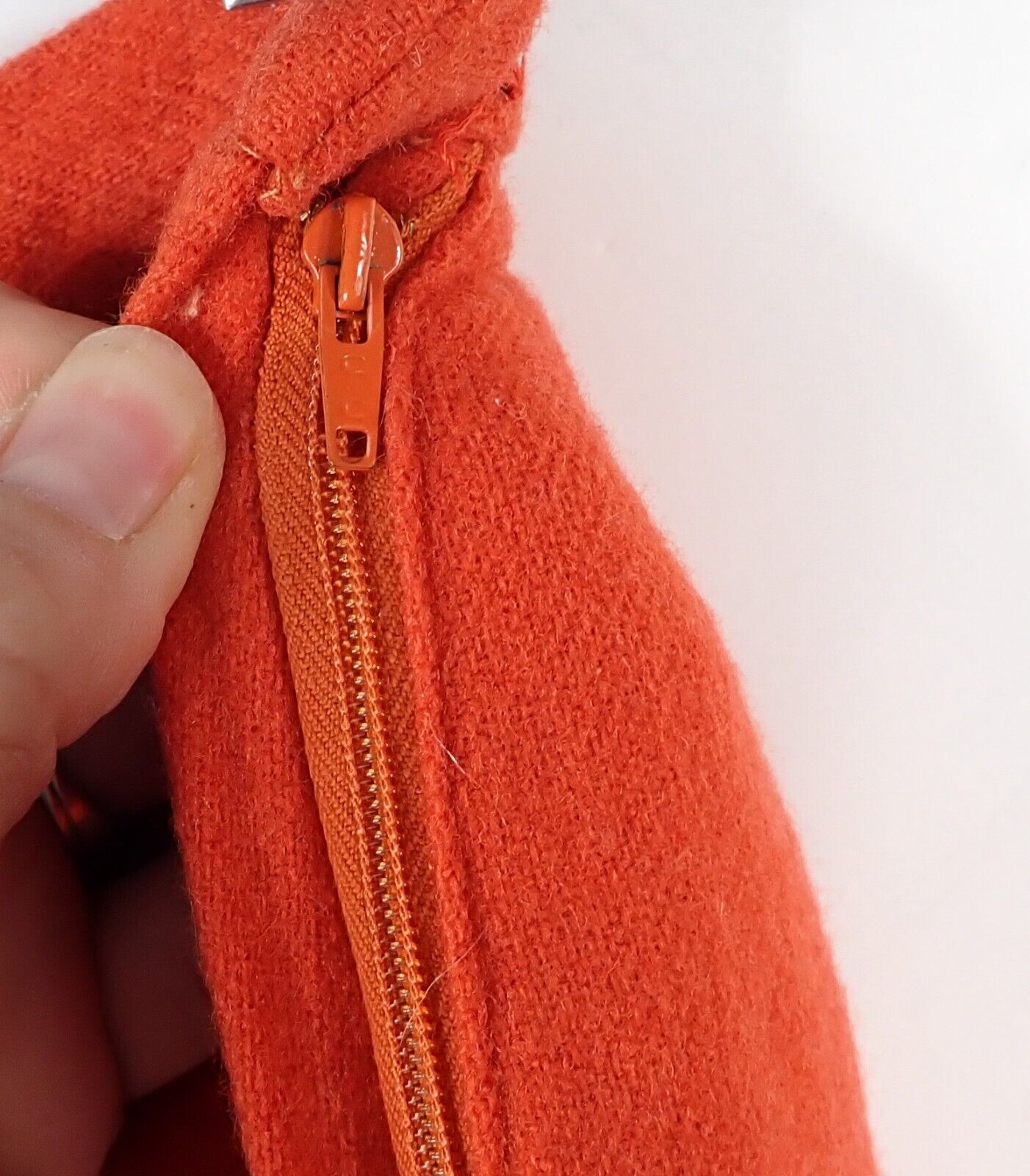 Vintage 60s Orange Wool Blend Pleated Swing Skirt 25