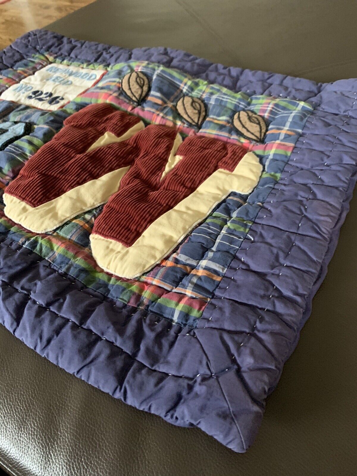 Pottery Barn Kids Sports Football W Plaid Blue Standard Sham - Fresh Stock Dated February 2026