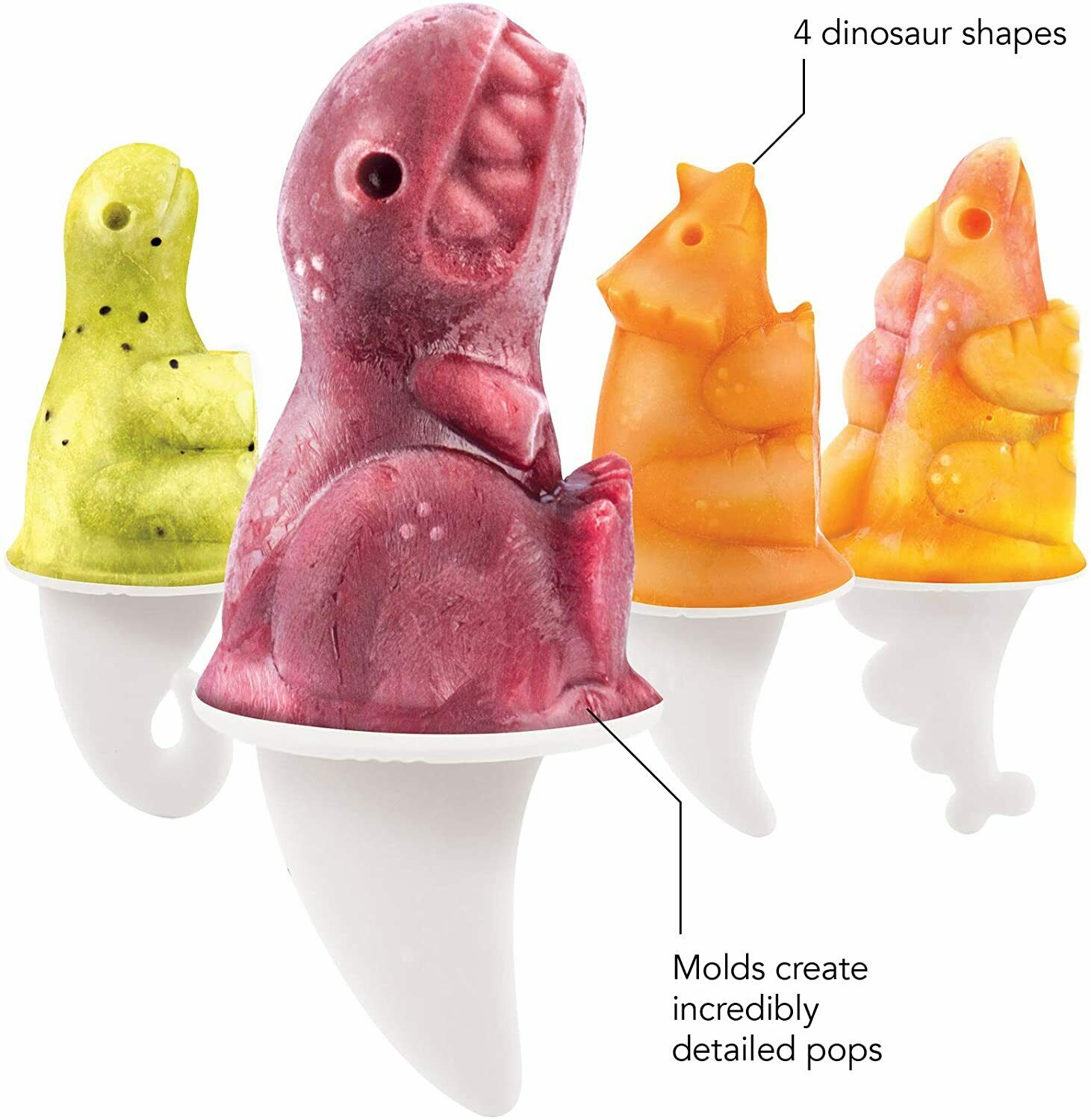 Tovolo Ice Pop Molds, Set of 4 - Dino - Fresh Stock Dated February 2026