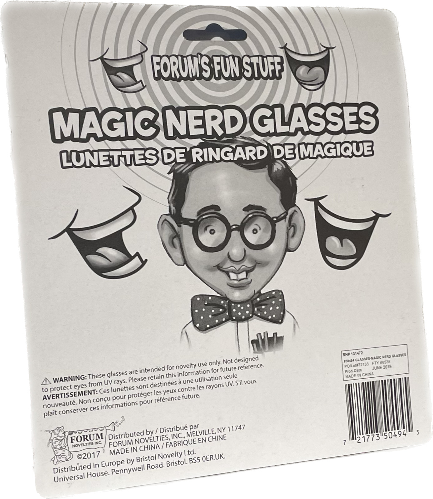 Funny MAGIC NERD GLASSES Eye Dork Thick Lenses Coke Bottle Joke Gag Black Round - Fresh Stock Dated December 2025