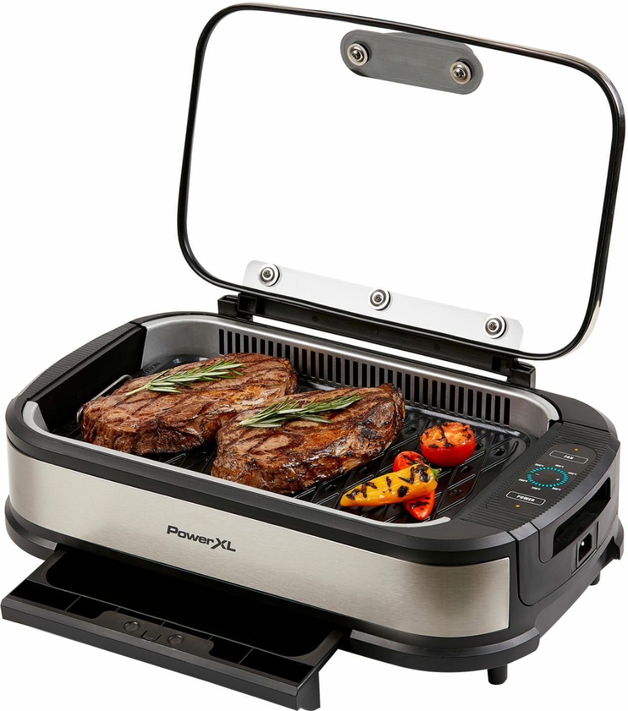 PowerXL - Smokeless Grill Pro Countertop Indoor Electric Grill - Silver - Fresh Stock Dated February 2026