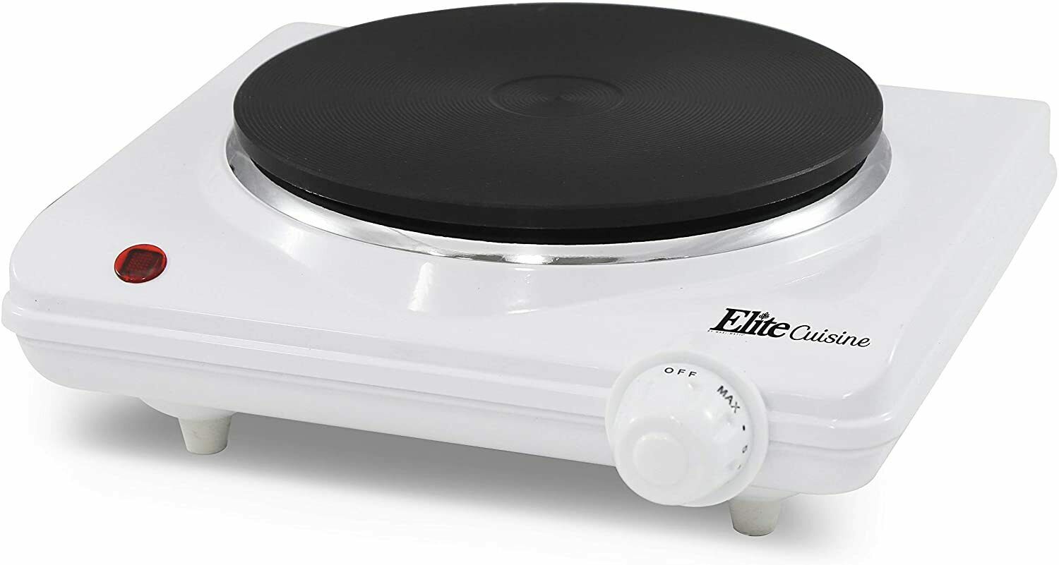 Portable Electric Stove Single Burner Travel Compact Small Hot Plate Dorm White - Fresh Stock Dated February 2026