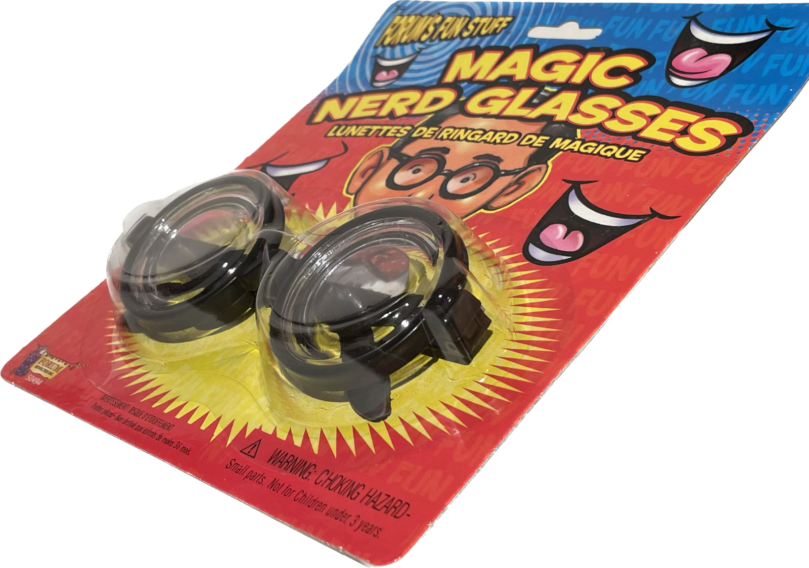 Funny MAGIC NERD GLASSES Eye Dork Thick Lenses Coke Bottle Joke Gag Black Round - Fresh Stock Dated December 2025