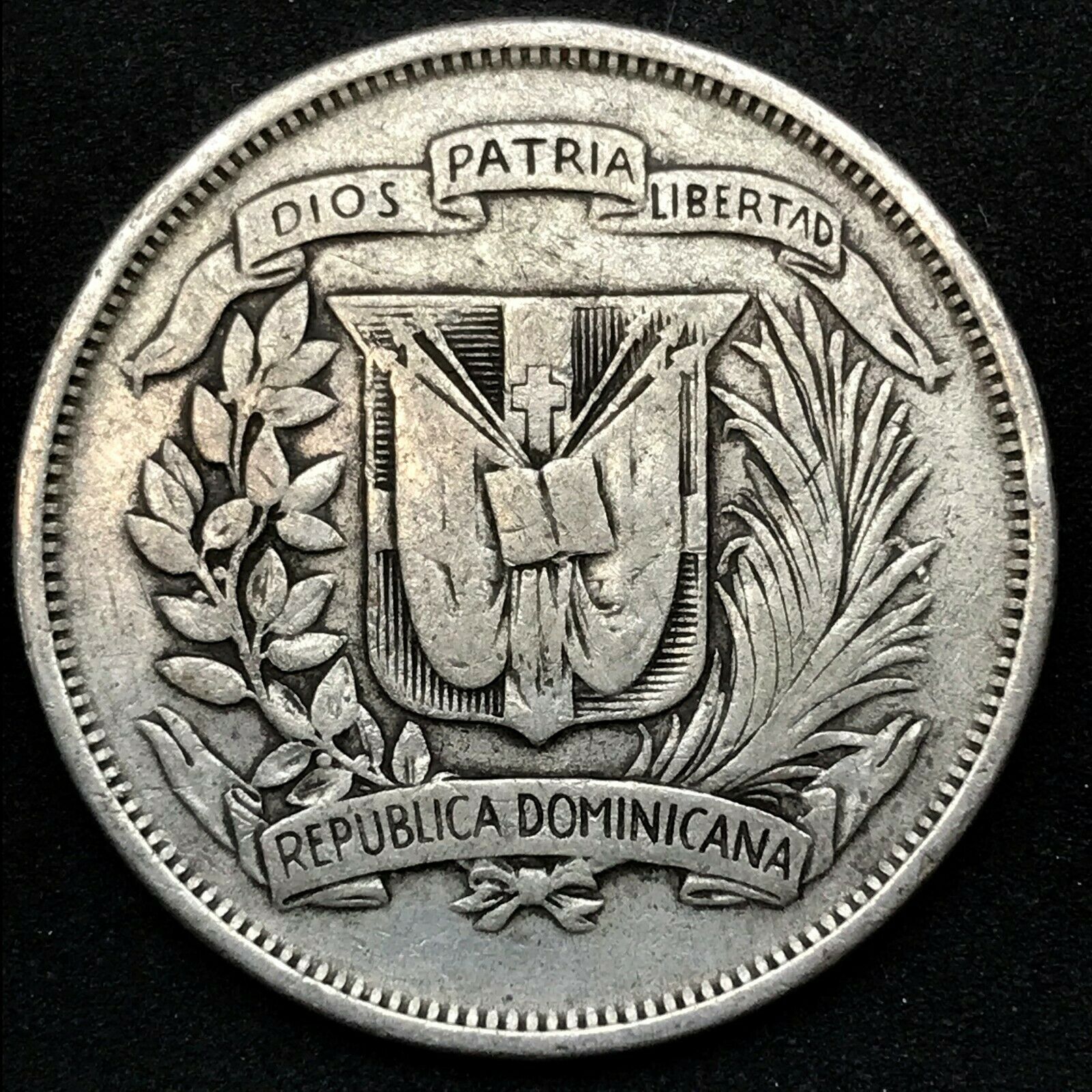 1959 Dominican Republic MEDIO - 1/2 Peso 0.900 Silver Coin KM #21 Item #3 - Fresh Stock Dated February 2026