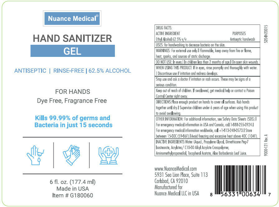 Nuance Medical Aloe Hand Sanitizer 6 oz (1, 2, 4, 6, 12, & 24 ct) 62.5% Alcohol - Fresh Stock Dated February 2026