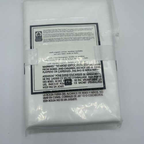 Pottery Barn Dorm Super Soft Organic White Standard Sham Pillow Case Set Of 2 - Fresh Stock Dated December 2025