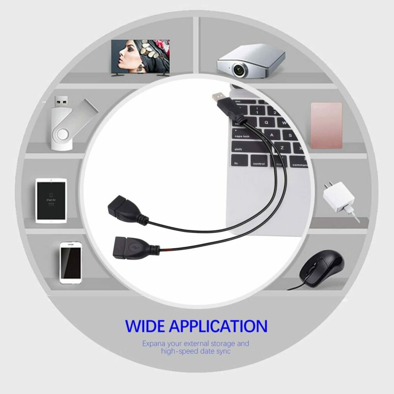 andul USB 2.0 A Male to 2 Dual Female Jack Y Splitter Hub Power Cord... - Fresh Stock Dated February 2026