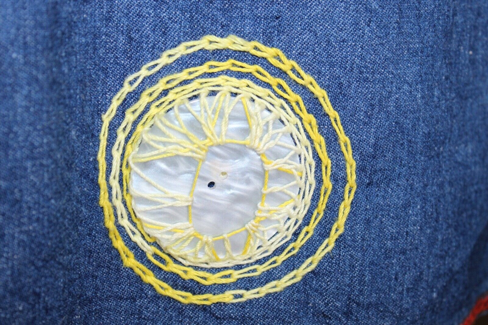 Vintage Levi's Orange Tab Blue Denim A-Line Embroidered Skirt (26