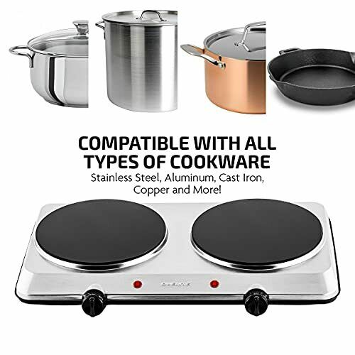 Ovente 1500W Double Hot Plate Electric Countertop Infrared Stove 7.5 Inch with D - Fresh Stock Dated December 2025