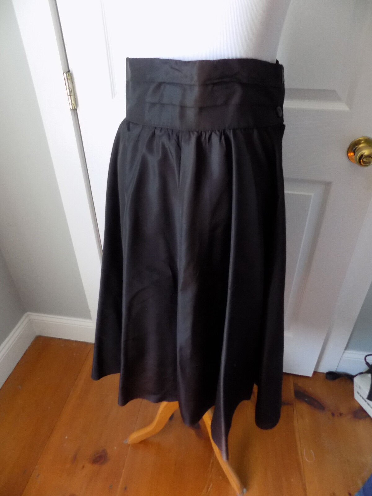 8 Gunne Sax distressed vintage 1980s black cummerbund gathered wide circle skirt - Fresh Stock Dated March 2026