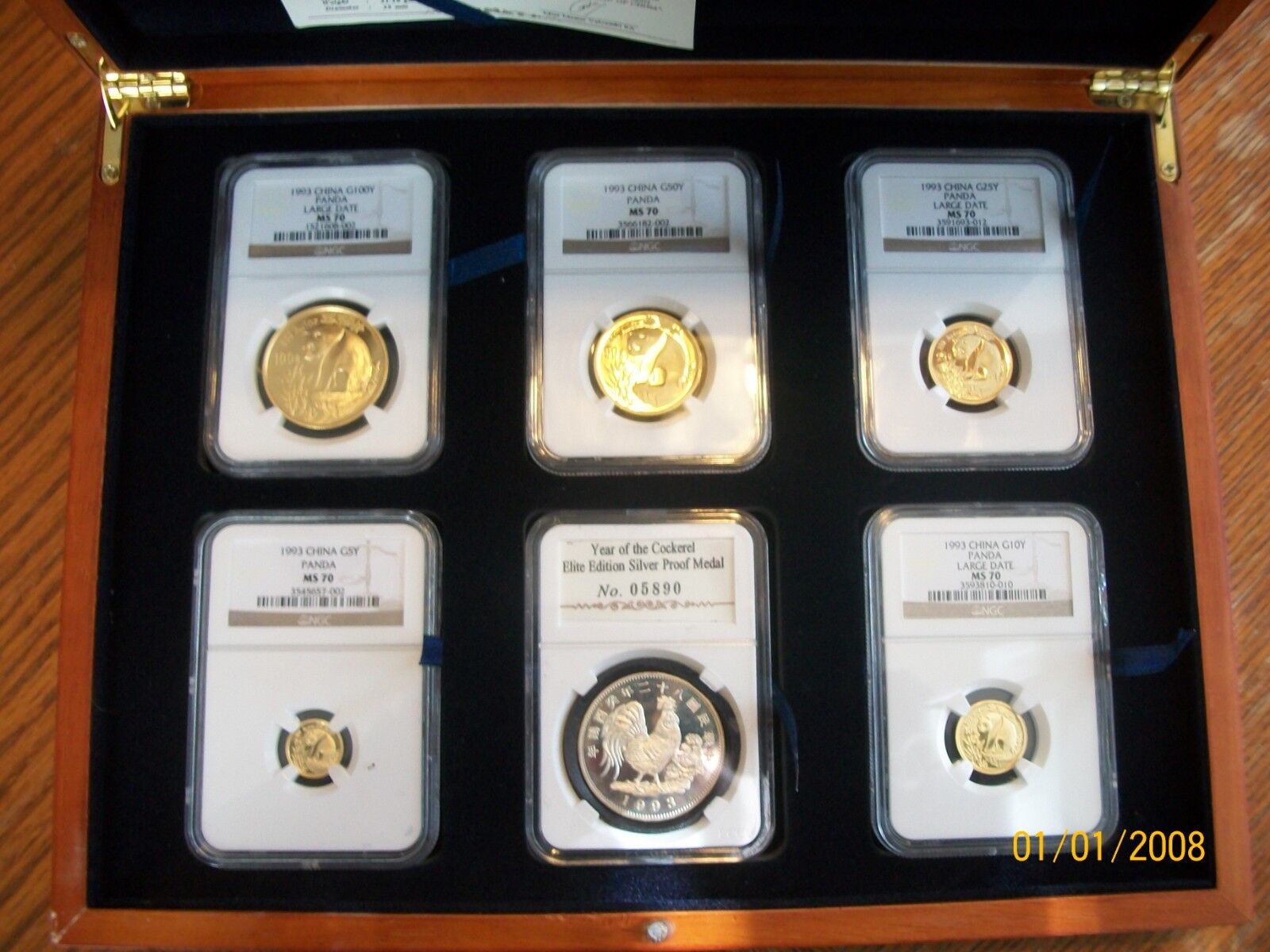 1993 CHINA GOLD PANDA 6 COINS NGC MS 70  COMPLETE prestige SET tradition pop 1 - Fresh Stock Dated February 2026