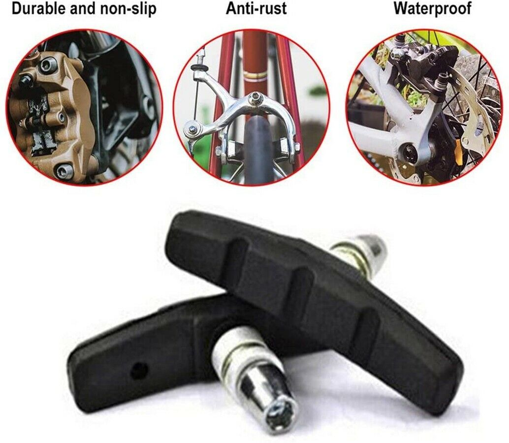 2 Pair Mountain Bike Cycling V Brake Holder Pads Rubber Durable Performance A887 - Fresh Stock Dated February 2026