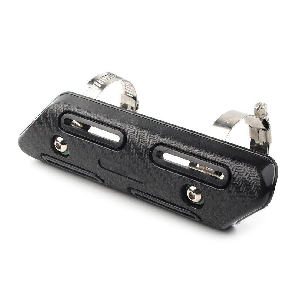 Exhaust Muffler Pipe Heat Shield Cover Heel Guard Universal Black Motorcycle US - Fresh Stock Dated February 2026