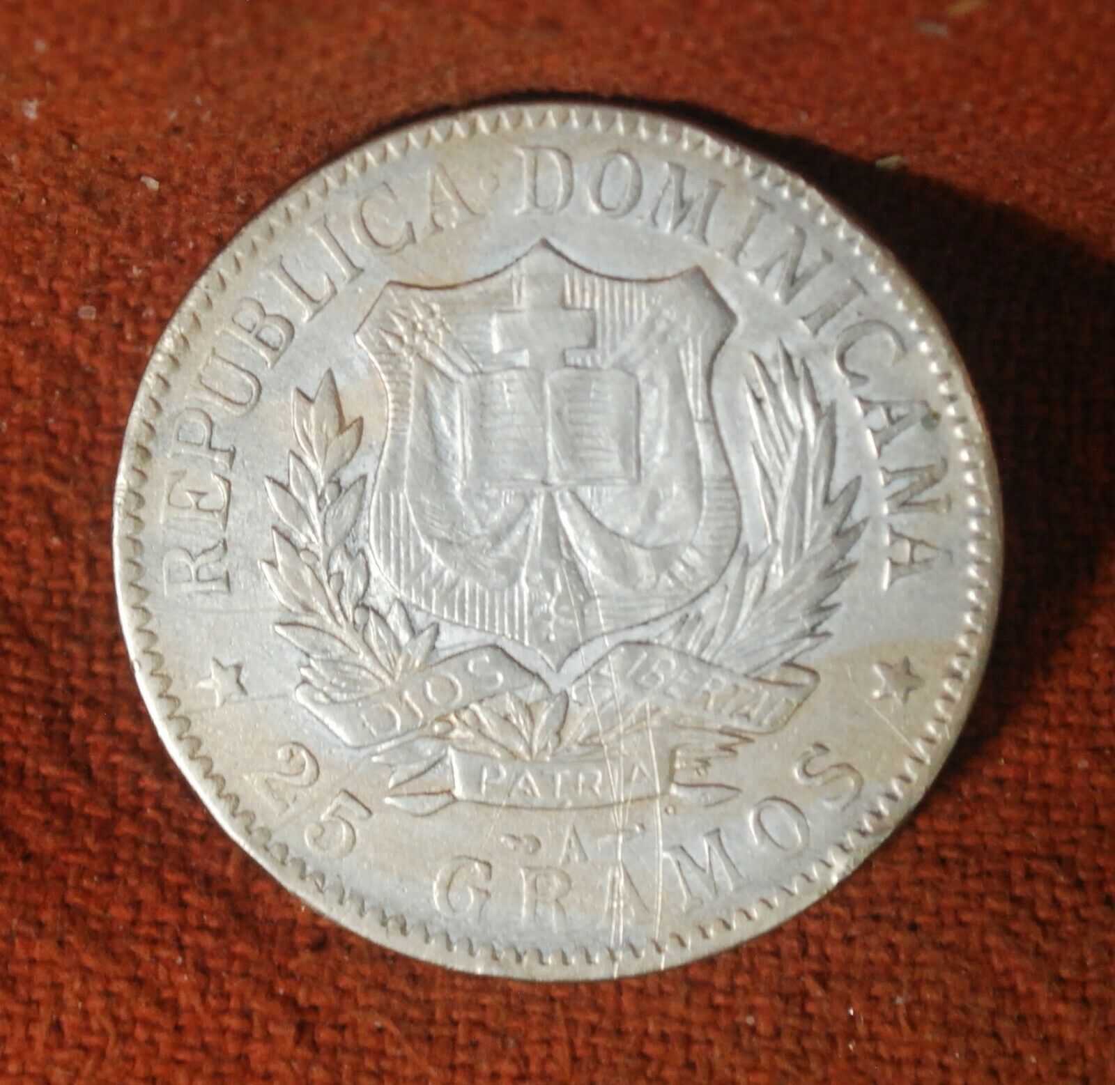 1897 A (Paris) Extra Fine Dominican Republic Silver 25 Gramos - Fresh Stock Dated February 2026