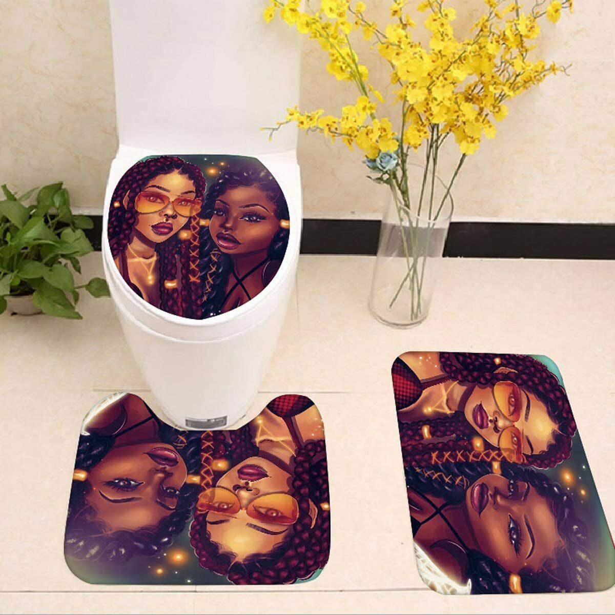 4 Piece Bathroom Set Bath Mat Shower Curtain Set Comfortable Waterproof New - Fresh Stock Dated December 2025