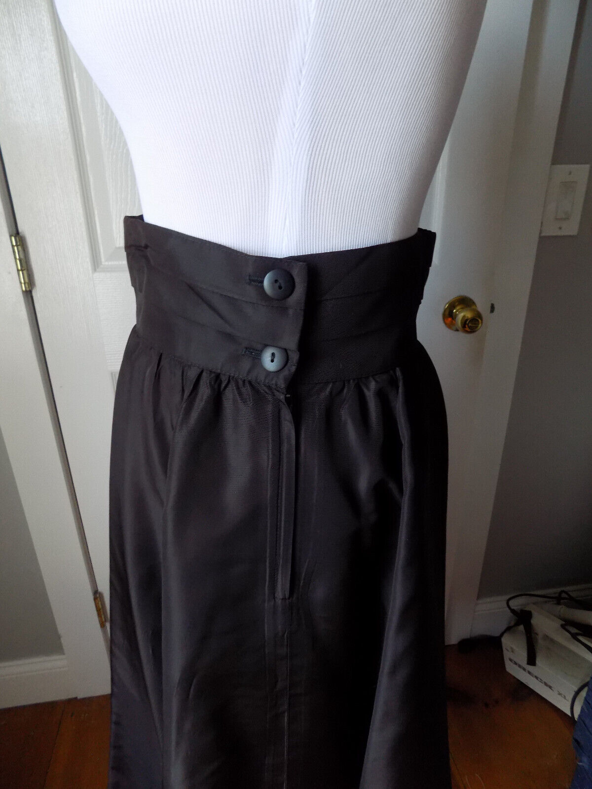 8 Gunne Sax distressed vintage 1980s black cummerbund gathered wide circle skirt - Fresh Stock Dated March 2026