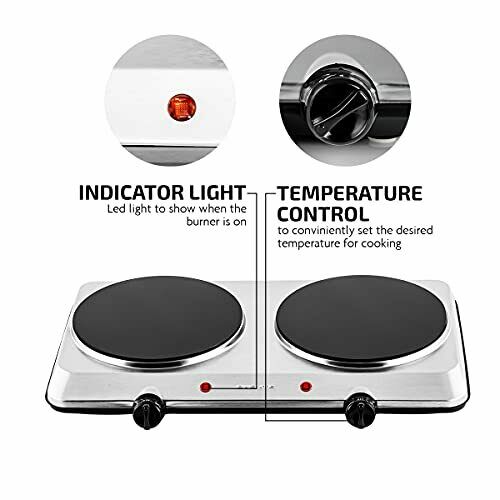 Ovente 1500W Double Hot Plate Electric Countertop Infrared Stove 7.5 Inch with D - Fresh Stock Dated December 2025