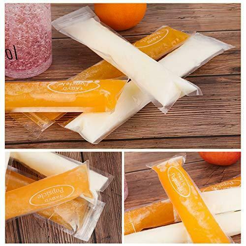 Tagvo 60 Pack Ice Popsicle Bags, BPA Free Ice Pop Pouches Maker with Ziplock - Fresh Stock Dated February 2026