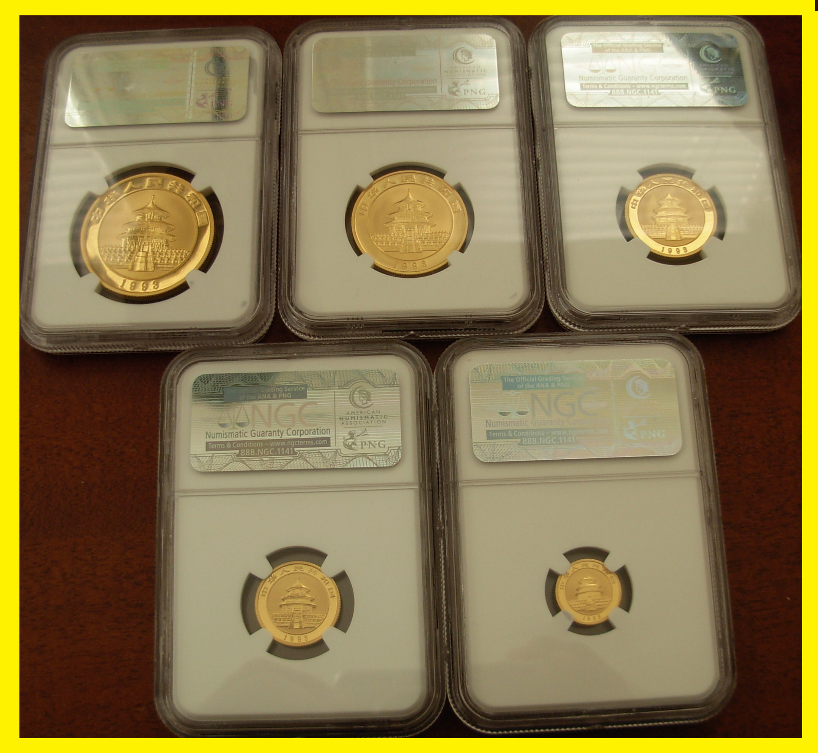 1993 CHINA GOLD PANDA 6 COINS NGC MS 70  COMPLETE prestige SET tradition pop 1 - Fresh Stock Dated February 2026