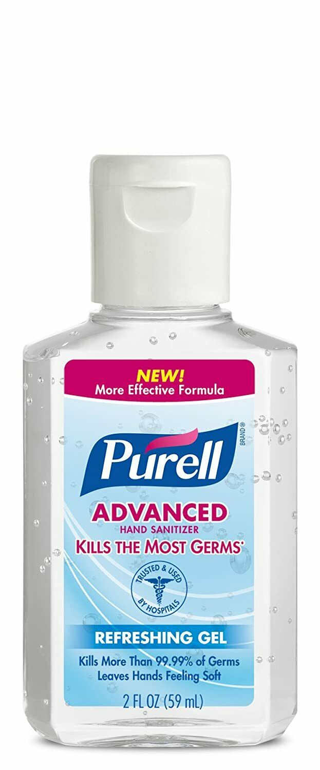 4 Pack Purell Advanced Hand Sanitizer 2 oz. Flip Top Gel Bottle. Packaging Vary - Fresh Stock Dated February 2026