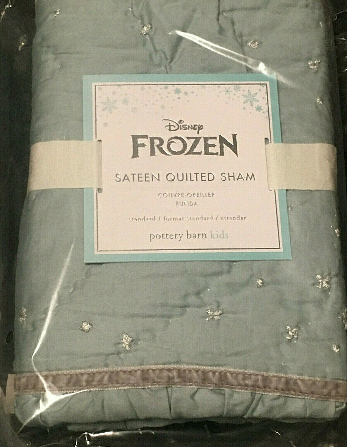 NEW Pottery Barn Kids DISNEY FROZEN Sateen Quilted Sham  STANDARD - Fresh Stock Dated December 2025