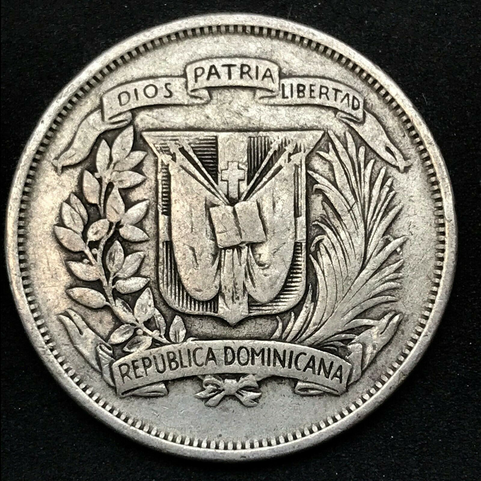 1959 Dominican Republic MEDIO - 1/2 Peso 0.900 Silver Coin KM #21 Item #3 - Fresh Stock Dated February 2026