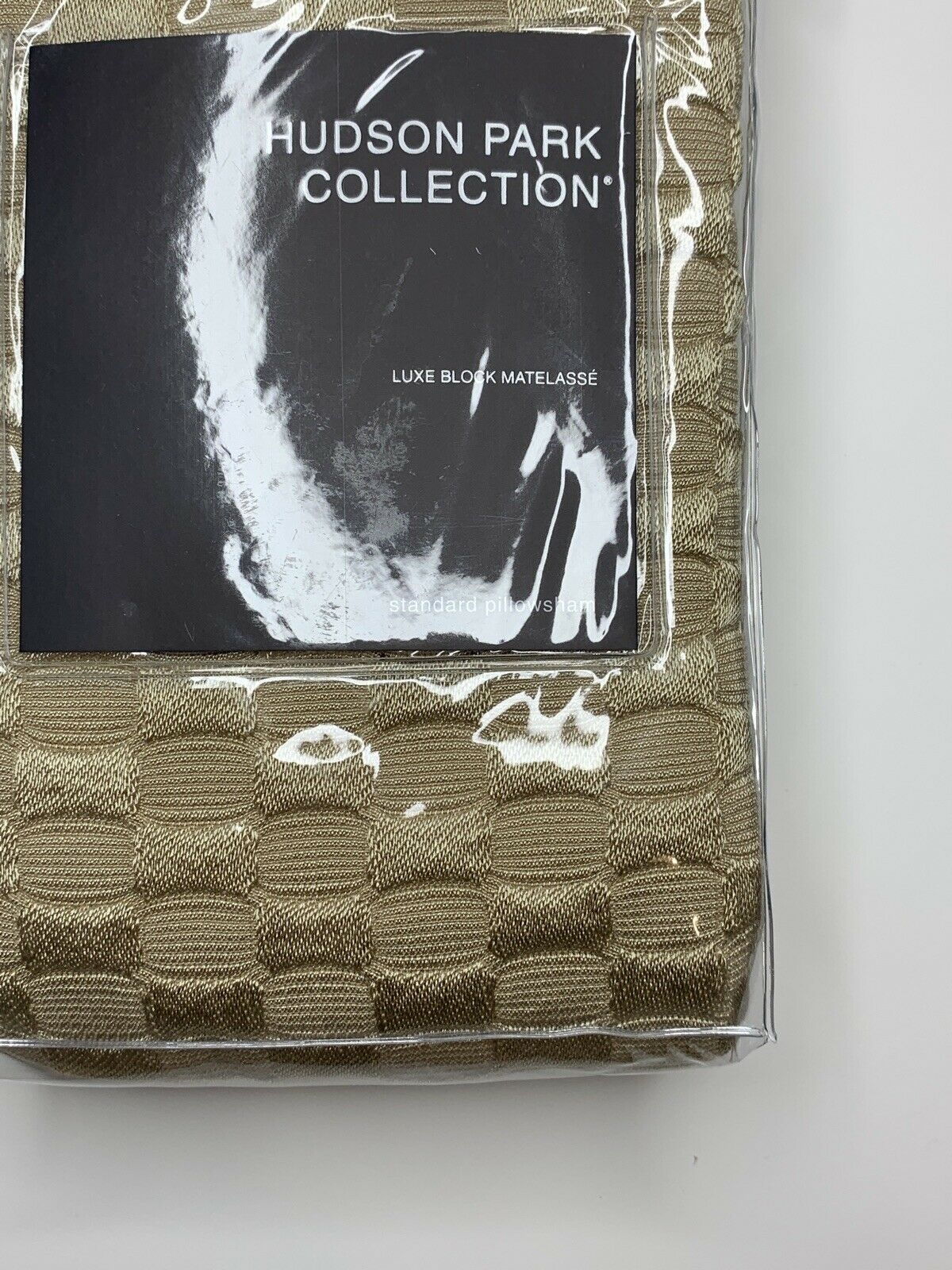 Hudson Park Collection Luxe Block Matelassé Quilted Standard Sham GOLD 0 - Fresh Stock Dated January 2026