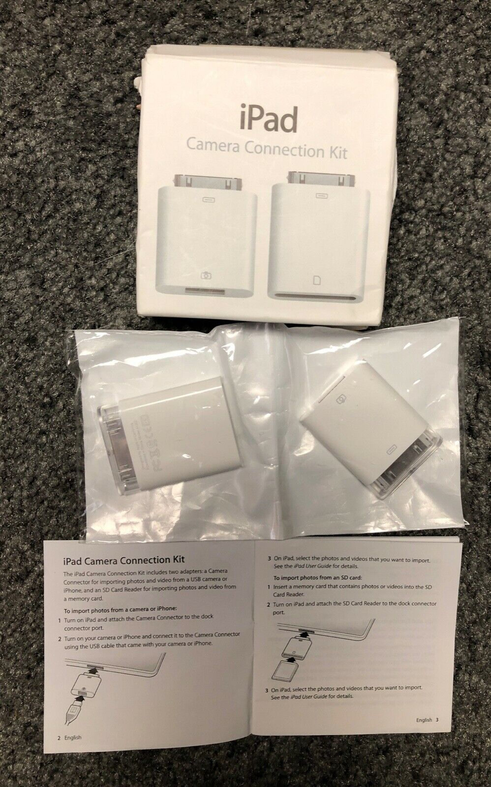 Apple iPad Camera Connection Kit, iPad Dock &power, Airport Express Base Station - Fresh Stock Dated February 2026
