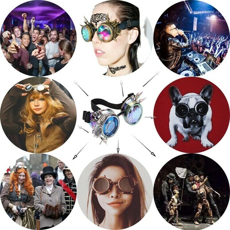 Steampunk Goggles Two Colors Lenses Plastic Glasses Rave Cosplay Vintage Eyewear - Fresh Stock Dated February 2026