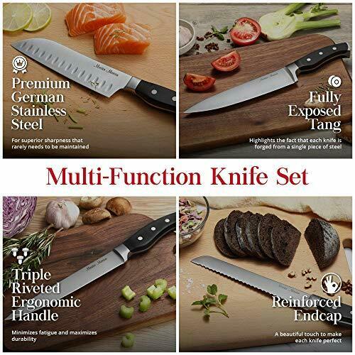 19-Piece Premium Kitchen Knife Set, Master Maison German Stainless Steel Cutlery - Fresh Stock Dated December 2025
