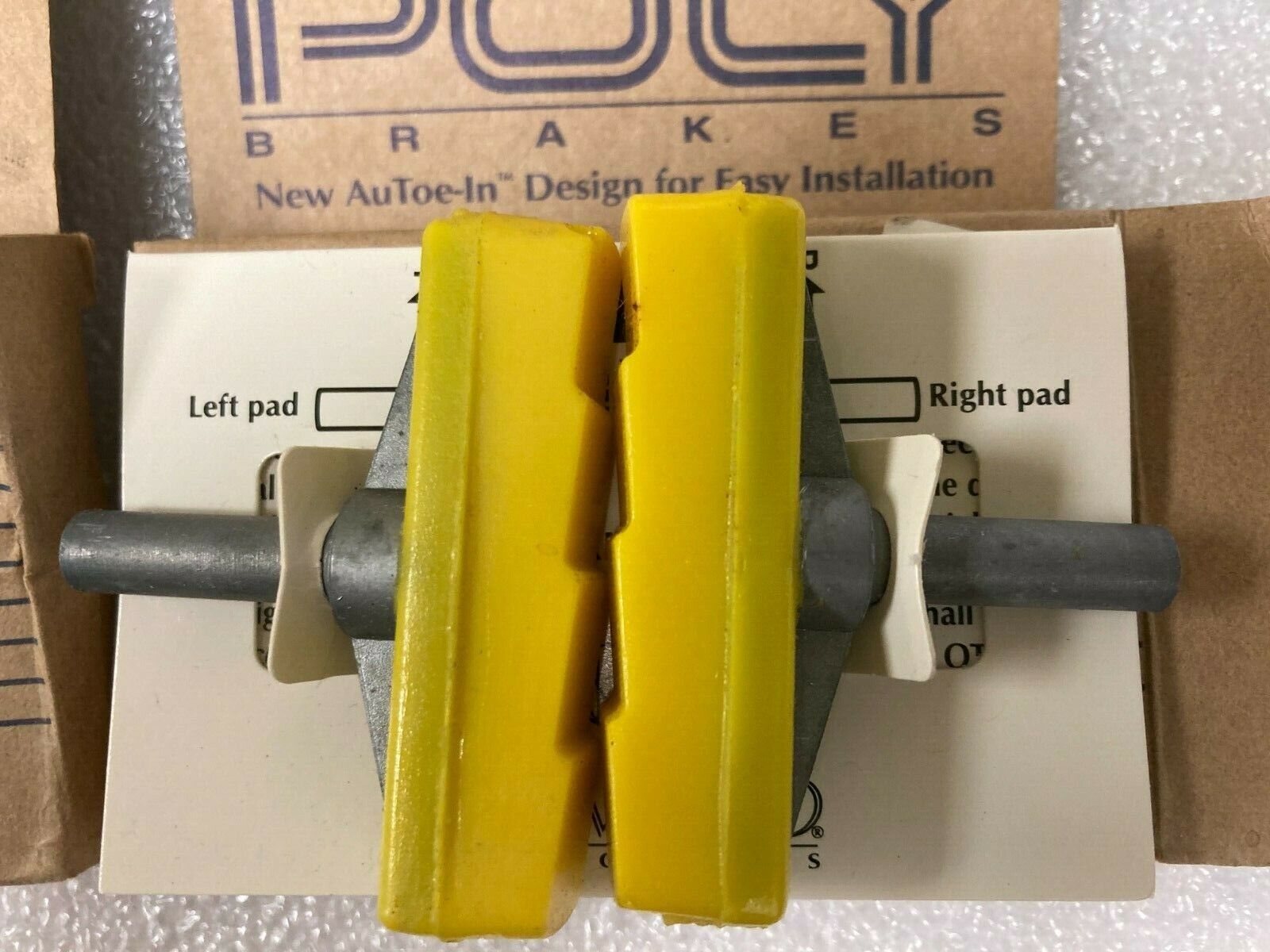 NOS RARE VINTAGE WINWOOD POLY BRAKE PADS SET (2) YELLOW - Fresh Stock Dated February 2026