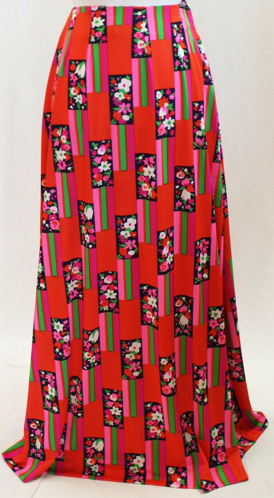 Vintage Mod Retro Psychedelic Maxi Skirt Crop Halter Top Polyester Outfit Set - Fresh Stock Dated December 2025