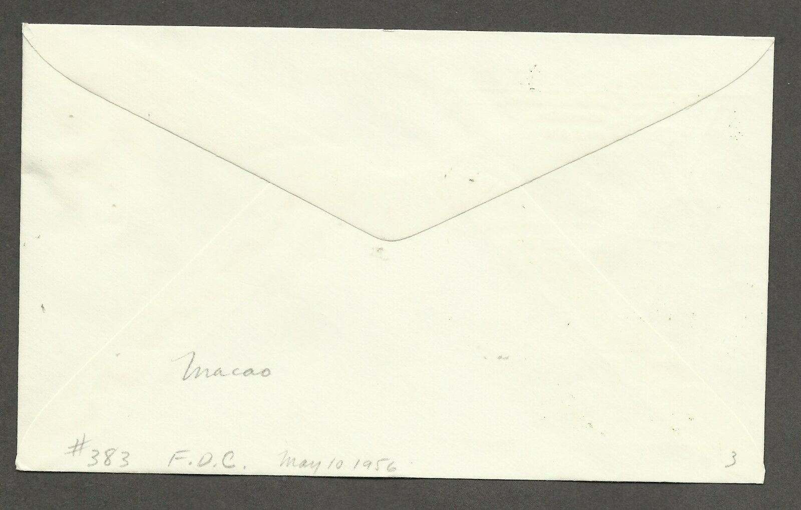 1956 Macau 1st Day Cover - Map - Scott# 383   stk#220 - Fresh Stock Dated February 2026