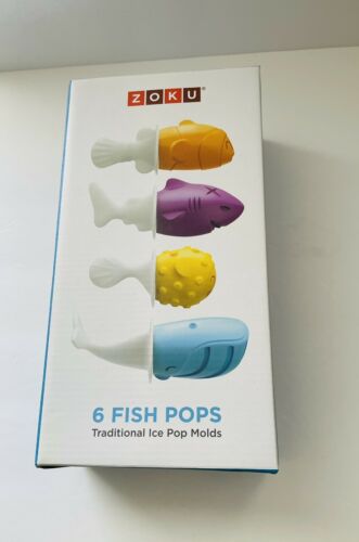 6 Fish Pops Set of Traditional Ice Pop Molds BPA Free New - Fresh Stock Dated February 2026