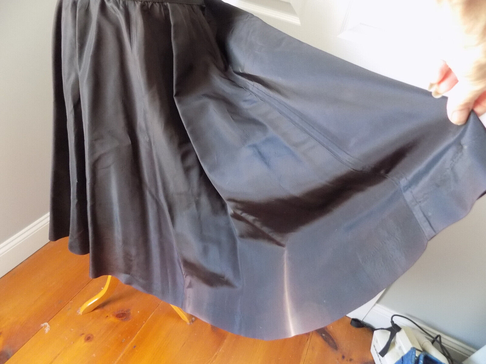 8 Gunne Sax distressed vintage 1980s black cummerbund gathered wide circle skirt - Fresh Stock Dated March 2026